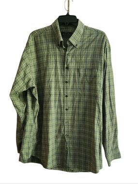 Orvis Signature Collection Green Plaid Button-Down Shirt - Classic Long Sleeve